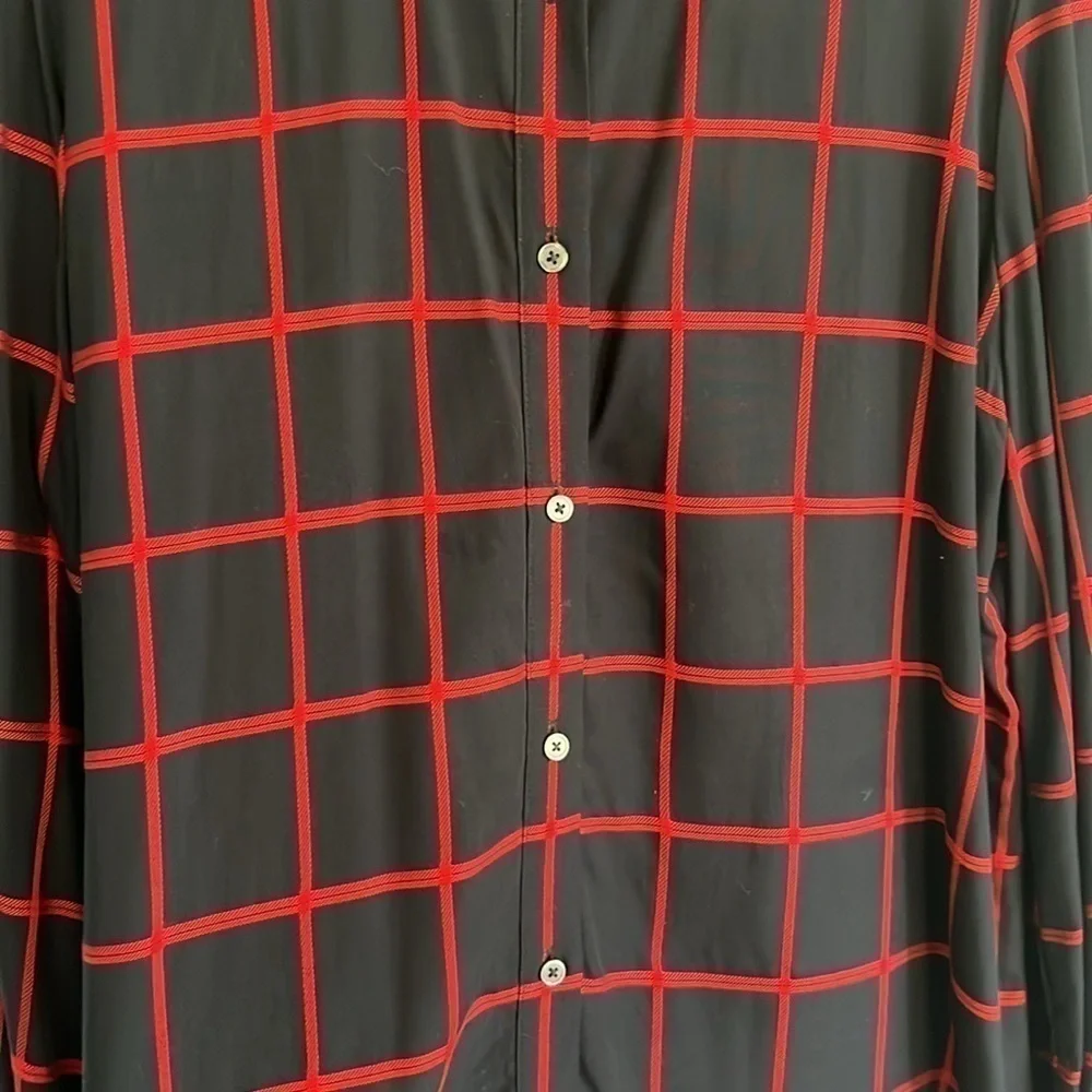 Loft buttoned down black and red top - size medium